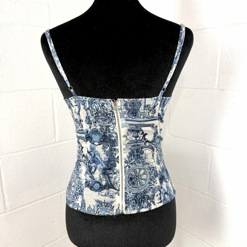 Pretty Little Thing Corset Cami Top Size 8 Roman Grecian Blue Romantic Dainty - Picture 6 of 11